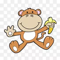 猴子剪贴画-猴子卡通形象