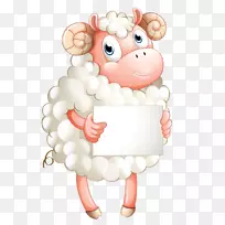 绵羊剪贴画图形插图绘图.绵羊