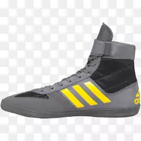 运动鞋摔跤鞋运动服装.灰色黑色