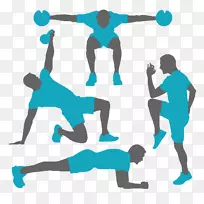 健身中心私人教练体能锻炼高强度间歇训练健身