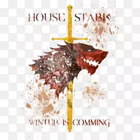 海报Eddard Stark House，严酷的冬天即将到来，图形设计