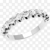 永恒的戒指辉煌的钻石切割结婚戒指-切割成两半