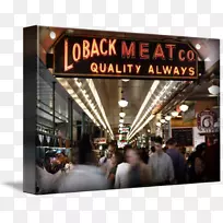 派克广场市场品牌城市位置西雅图-肉类实物