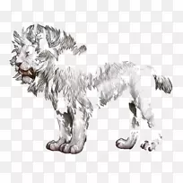 犬种狮子猫素描-狮子