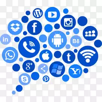 社交媒体营销电脑图标社交网络-社交媒体