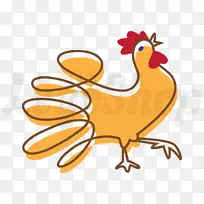 公鸡徽标鸡夹艺术插图-鸡