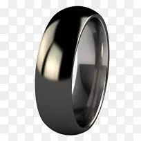 结婚戒指银钛戒指黑色花环