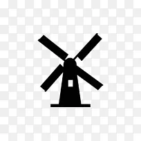 风车风电剪贴画标志风力涡轮机-荷兰风车