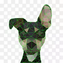 拉布拉多猎犬低多边形三角剖分-绿色低多边形