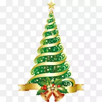 剪贴画，圣诞树，圣诞日，圣诞装饰品，圣诞老人-圣诞树