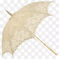雨伞和阳伞，奶油花边，白色伞