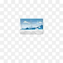 品牌长方形相框-厘米云计算-假日海报