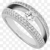 结婚戒指银身珠宝白金钻石宝石