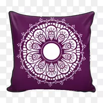 投掷枕头垫紫色创新专注冥想-佛教曼陀罗