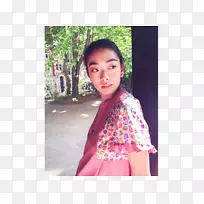 纺织粉红m外装吉祥物