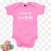 婴儿和幼童一件t恤威尔士语袖手感烘干婴儿衣服