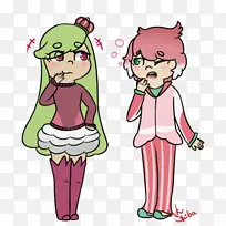 MOE拟人化剪贴画插图-可爱的草