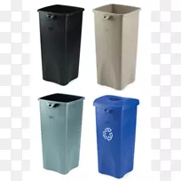 垃圾桶和废纸篮子，塑料容器，垃圾，橡胶制品.垃圾清理