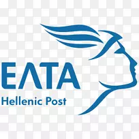希腊标志Hermes希腊邮政邮件-粉红色创意