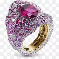 紫水晶蓝宝石戒指宝石珠宝.蓝宝石