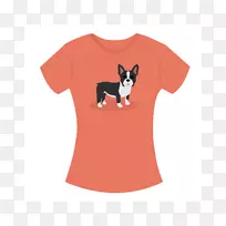 波士顿小猎犬，小狗，t恤，非运动团体-猫