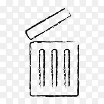 垃圾桶和废纸篮回收垃圾桶.标志笔划
