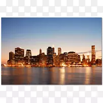 布鲁克林大桥天际线摄影地平线全景-城市