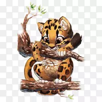 虎豹画夹艺术形象-老虎
