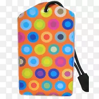 旅行袋标签旅游产品行李-橙色圆点