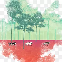 插图长颈鹿水彩画生态视觉艺术长颈鹿