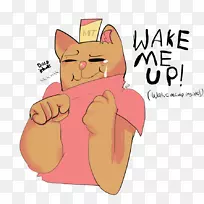 胡须猫夹艺术插图粉红m形汉堡海报