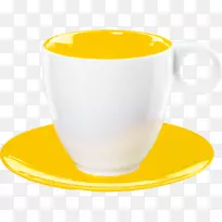 咖啡杯茶碟黄茶咖啡