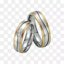 金银结婚戒指