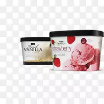 草莓冰淇淋产品专用标签-小吃包装设计