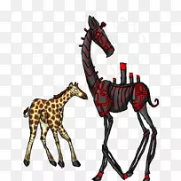 长颈鹿，马图形，脖子，动物，长颈鹿