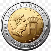 卢森堡2欧元纪念币2欧元硬币