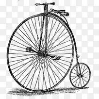 自行车车轮便士插画图形.自行车车头