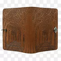 皮夹，木材染色，皮革长方形-大乔木材料