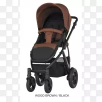 布丽阿克斯r mer微笑2婴儿运输婴儿和蹒跚学步的汽车座椅马车-棕色木材