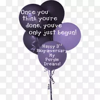 字体文字气球紫色生日-紫色梦想