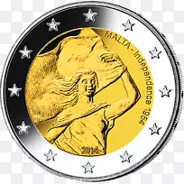 2欧元硬币马耳他法国欧洲联盟-硬币