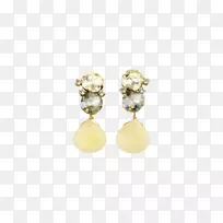 珍珠耳环潘多拉珠宝魅力手镯-黄色水滴