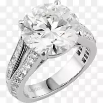 珠宝首饰亮钻石克拉-白金戒指