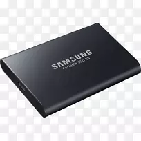 数据存储硬盘驱动三星pngssd t5 ma-pa 500外部硬盘驱动器usb 3.1 gen 2 1.00 3年保修三星ssd t5png固态驱动器-三星