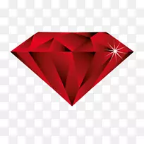 剪贴画红色钻石墨水粉红色钻石-红色钻石