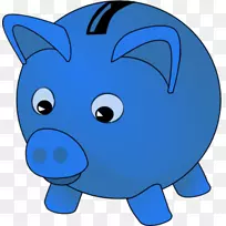 剪贴画小猪银行储蓄银行-银行