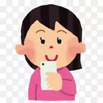 智能手机互联网电子邮件いらすとや女子-微笑的女人