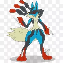 Lucario Pokémon红色和蓝色绘图着色书-Drake