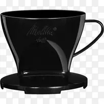 咖啡杯咖啡过滤器Melitta 2黑咖啡过滤器架.车间标准