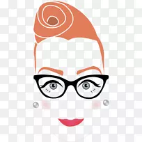 艾希礼·乌尔默微笑，眼镜，口红，小册子设计